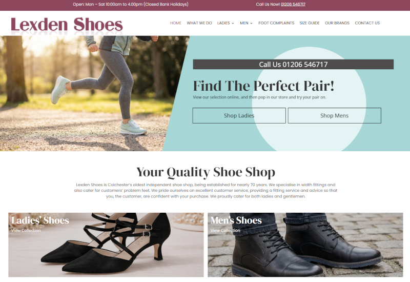 lexden shoes, colchester shoe specialist, shoe retail